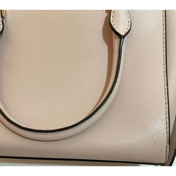 Authentic Michael Kors small pink leather purse satchel crossbody bag chain